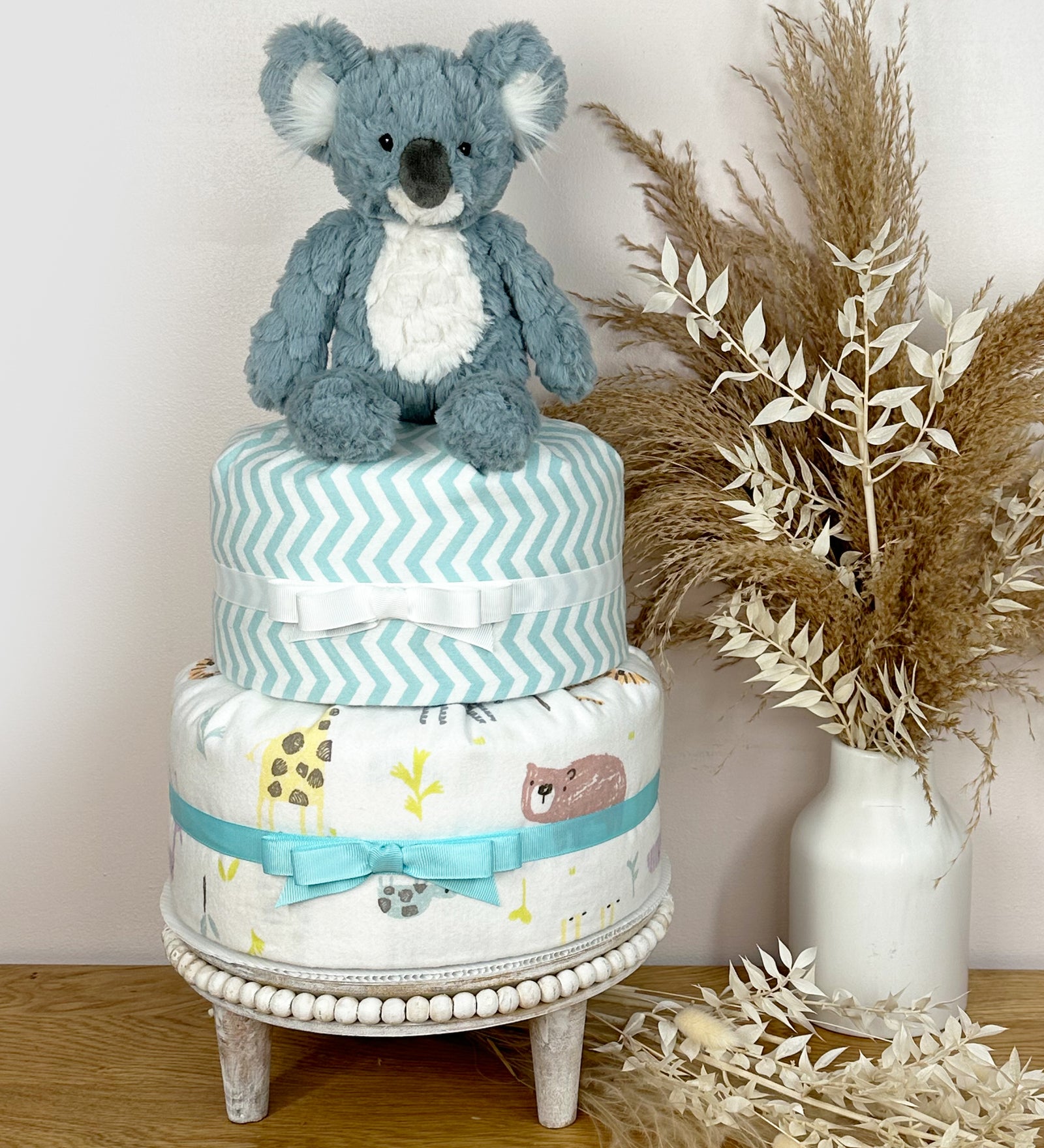 Zoo Animal Diaper Cake - Kai | Shop - Cheeky Kakes – CheekyKakes