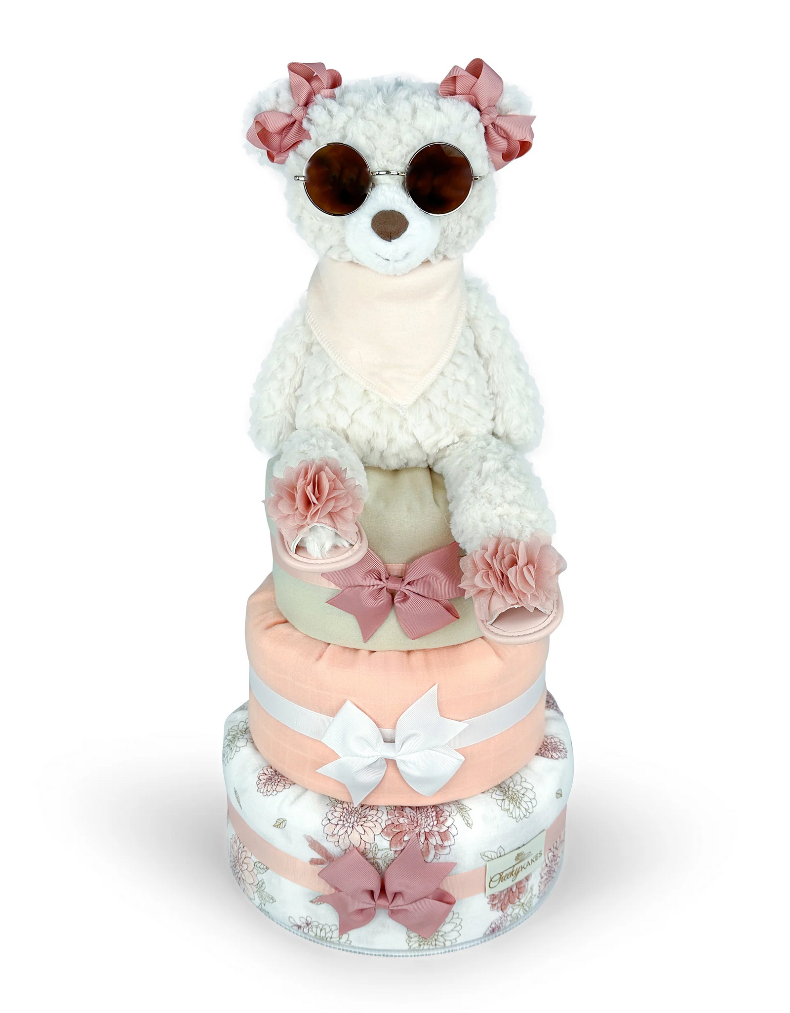 White Teddy Bear Diaper Cake Piper Shop Cheeky Kakes