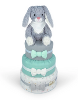 grey bunny diaper cake