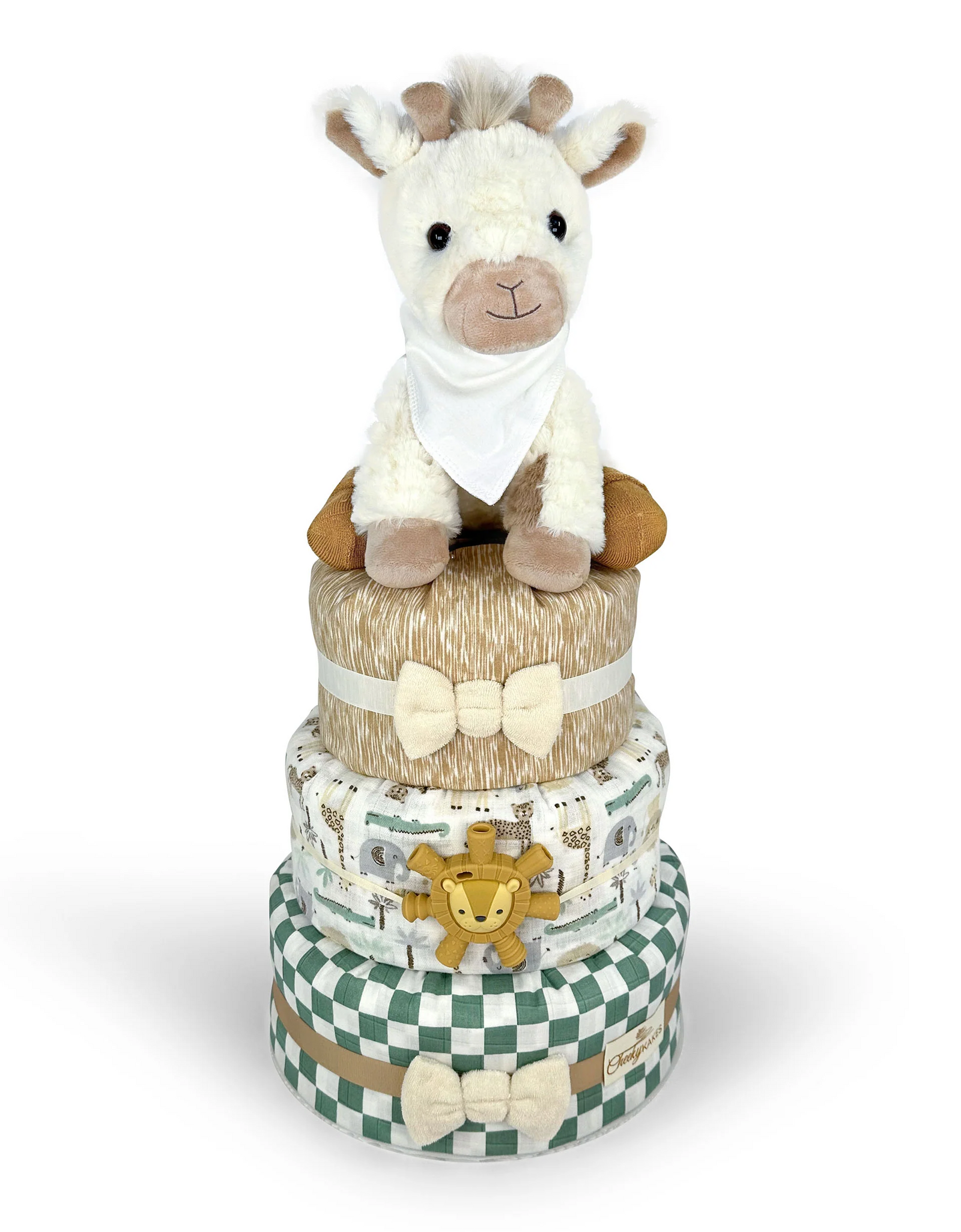 White Giraffe Diaper Cake - Rocky | Shop - Cheeky Kakes – CheekyKakes
