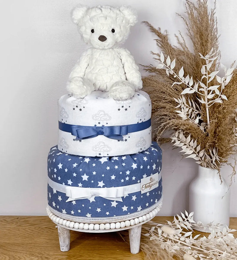 white bear diaper cake