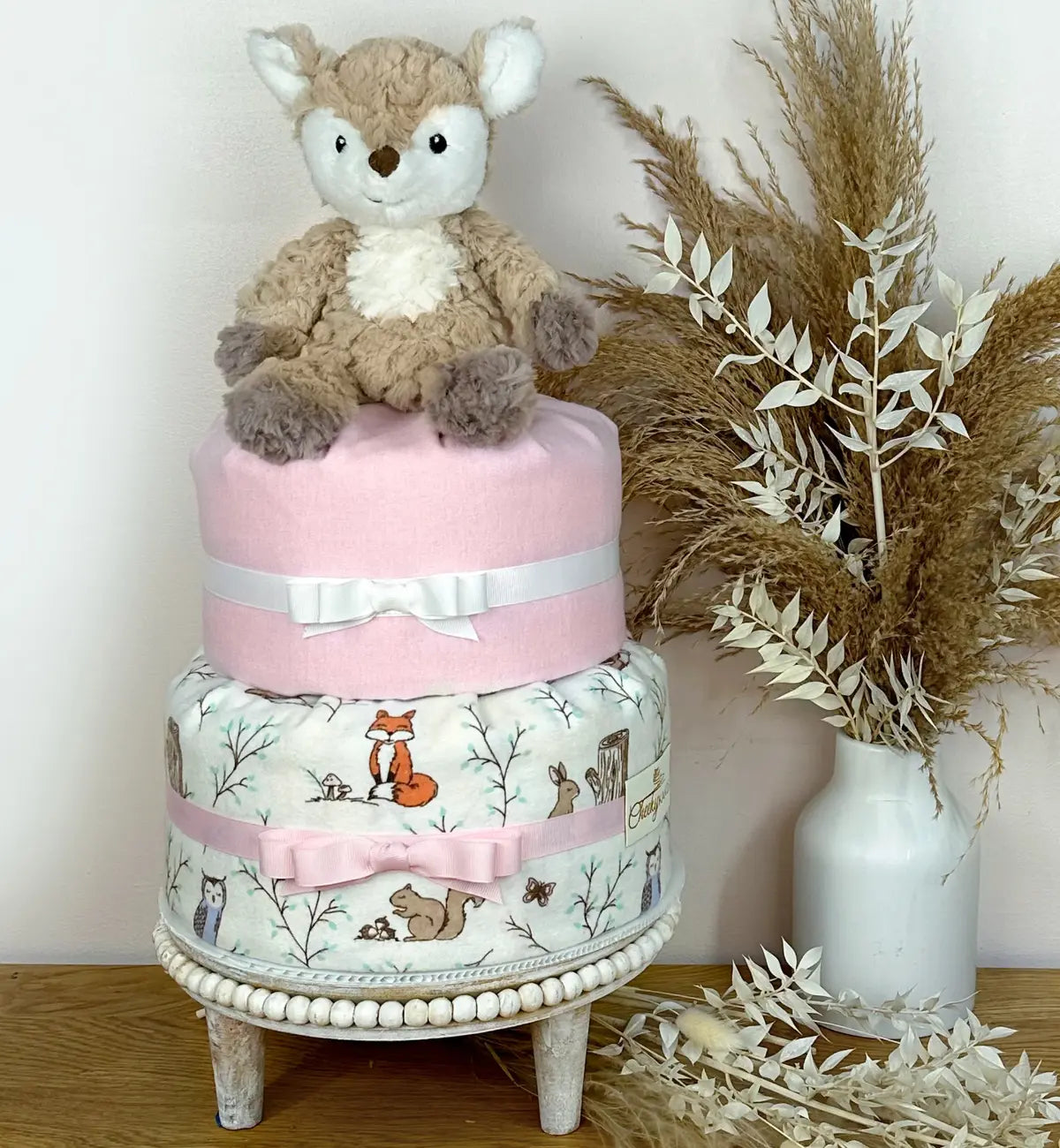 Girl Woodland Theme Woodland Creatures Diaper Cake Deer
