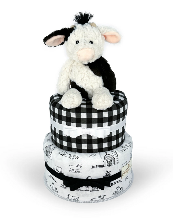 cow diaper cake